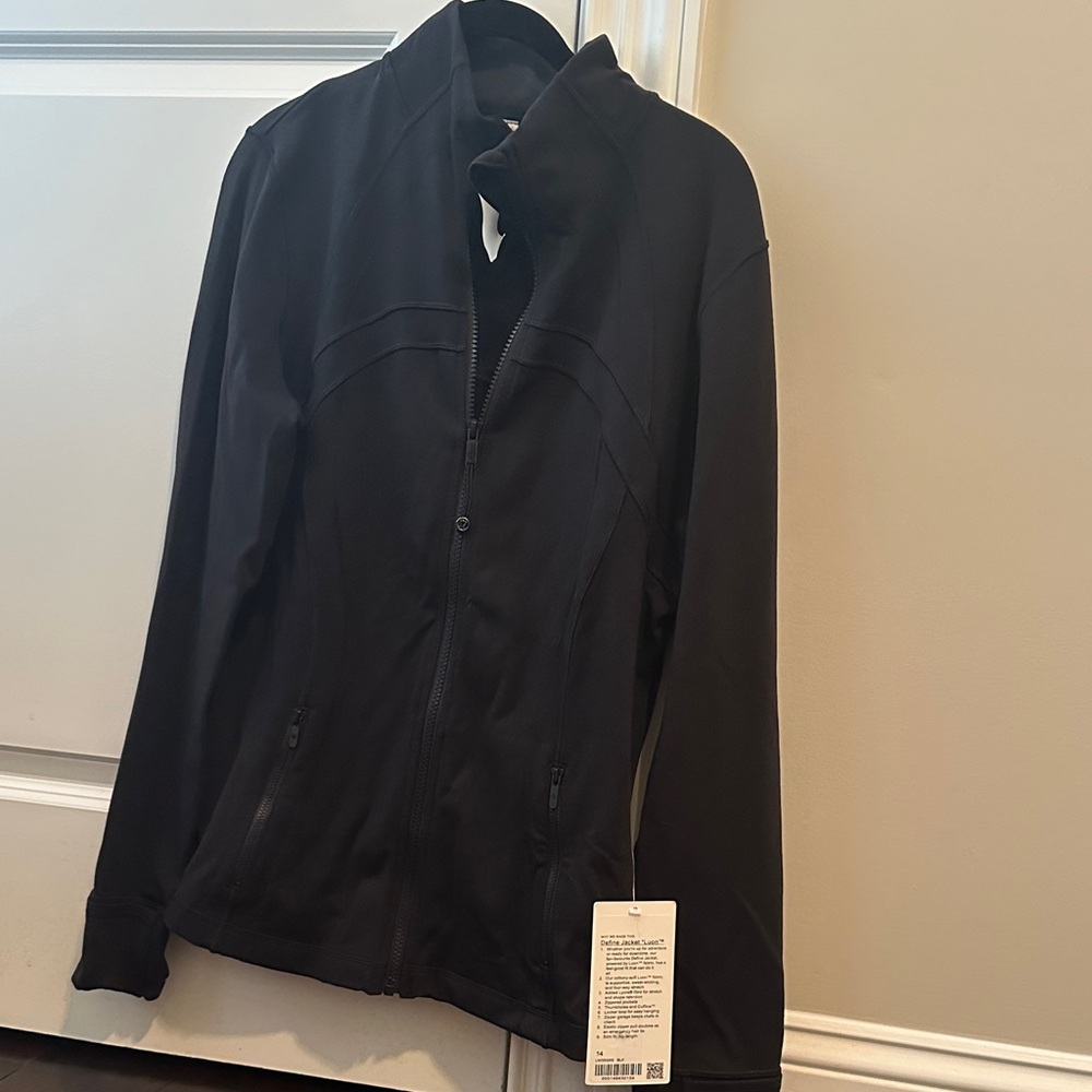 Black NWT Define Luon LULU Zip-Up Jacket 14